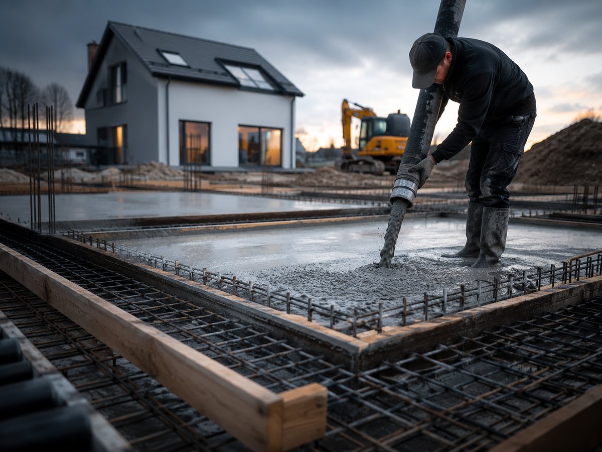 Betonieren eines Fundaments